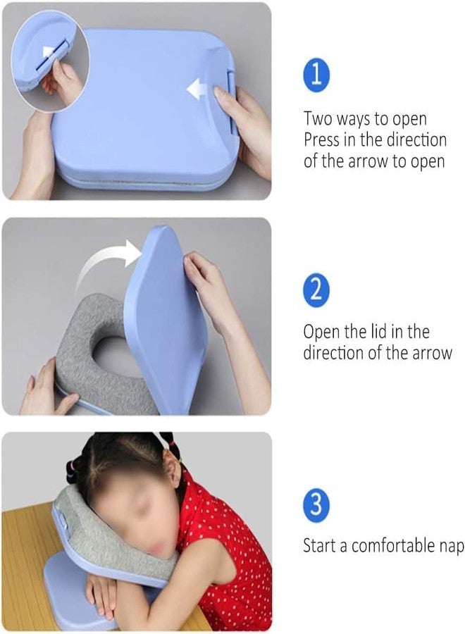 KIDWILL Nap Pillow, Soft Memory Foam Neck Pillow for Travelling, Car Neck Rest Pillow for Student/office Worker, Breathable Sleep, Classroom Nap Pillows, Neck Protector & Anti-Humpback Foldable Pillow - Image 3